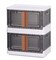 76 Quart 2pcs Stackable Storage Bins, Extra Large Collapsible Bins with Wheels and Double Doors, Gray